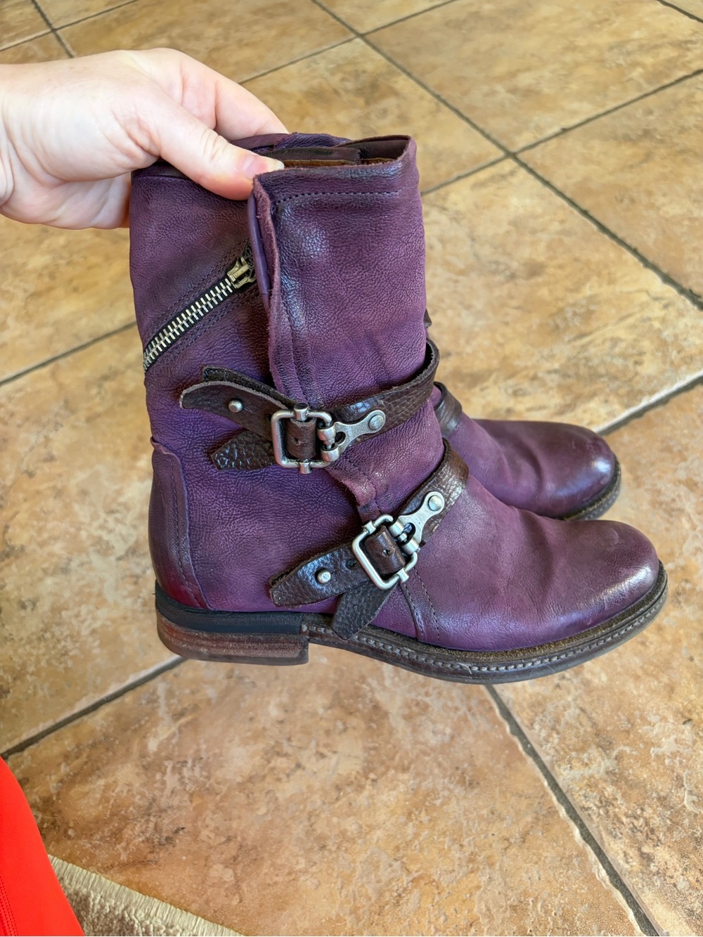 A.S.98 Italian Zipper Buckle Biker Boots US 6 Grunge Avant Garde Steampunk